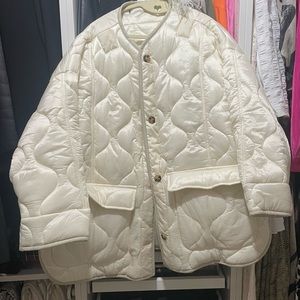 Frankie white quilted jacket